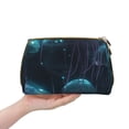 thumbnail image 4 of Xecao Ice blue light spot jellyfish Print Fashion Makeup PVC Bag Large Capacity Travel Cosmetic Bag for Women Organizer Toiletry Clutch, 4 of 8