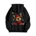 thumbnail image 6 of larppty Christmas Sweatshirts for Women Reindeer Graphic Oversized Fleece Hoodies Xmas Holiday Sweater with Pocket (Black, 3XL), 6 of 8