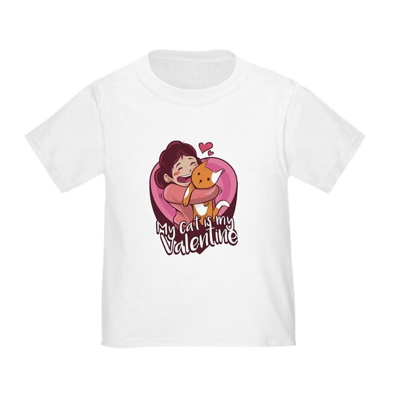 CafePress - My Cat Is My Valentine T Shirt - Cute Toddler T-Shirt, 100% Cotton