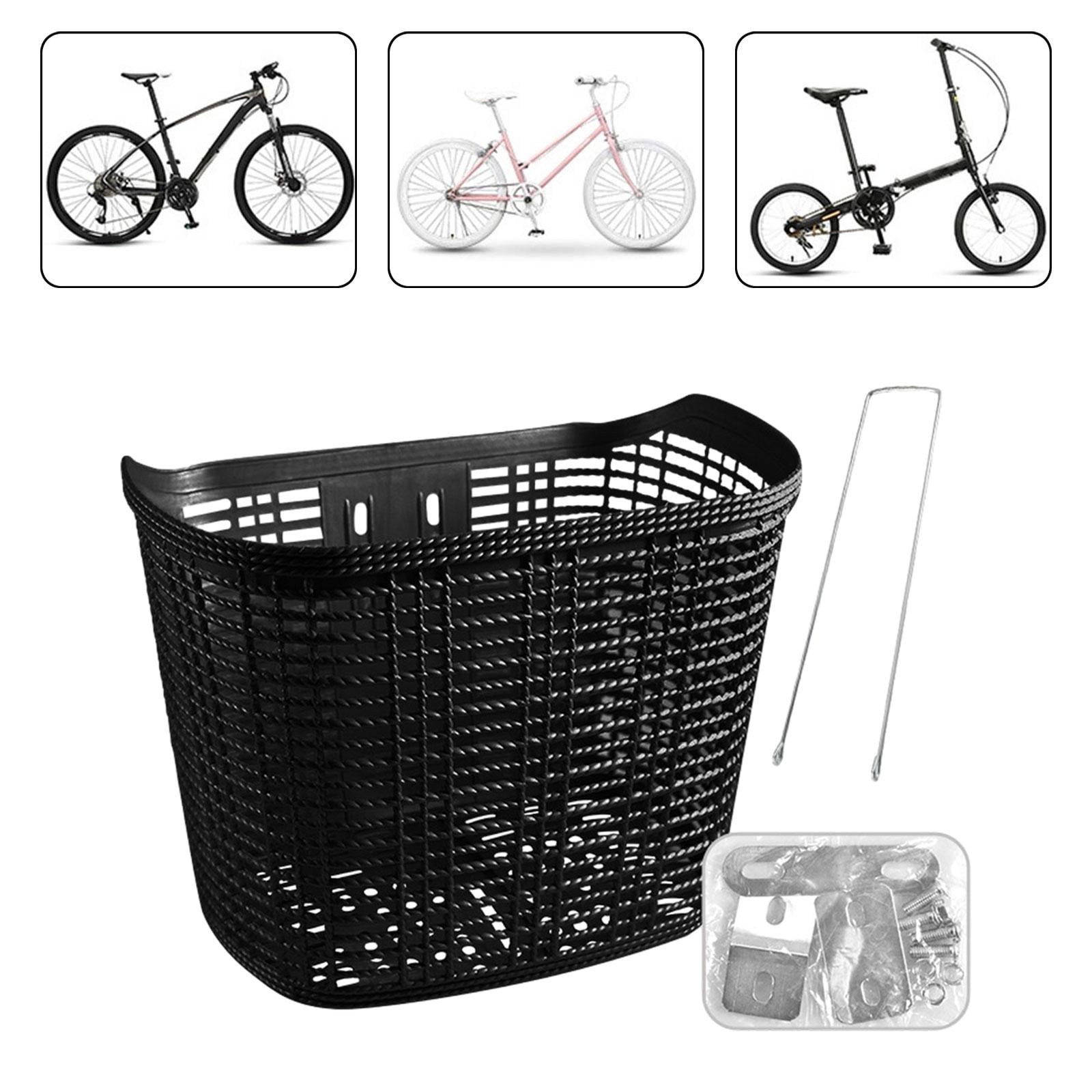 DimyFew Bicycle Basket Storage Basket Lightweight Large Capacity Front Frame Bike Basket Black and Long strut