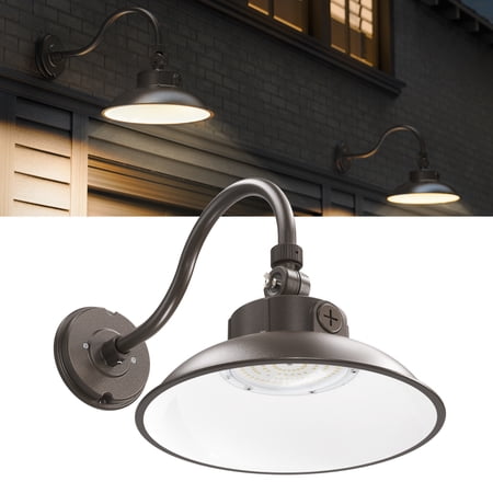Sunco Dusk to Dawn LED Outdoor Light, Gooseneck Barn Light Outdoor, 3900 LM, Selectable Features, 30W/40W/50W, 3000K/4000K/5000K, Photocell On/Off, Dimmable (0-10V), Wet Rated UL/DLC.