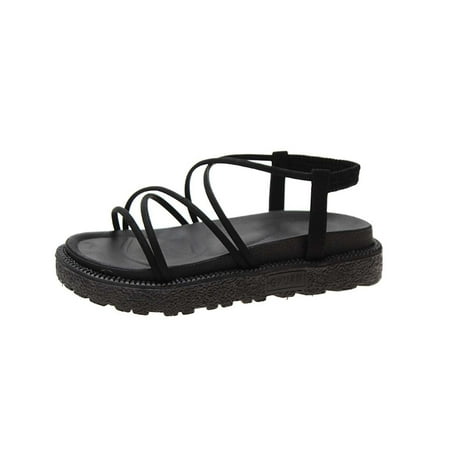 

TTQLVZJGSE Women s Simple Summer Comfortable Lightweight Flat Bottom Slope with Casual Sandals Summer Platform Soft Sole Comfortable Roman Sandals Shoes