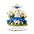 thumbnail image 2 of Beautynvta He is Risen Tabletop Decoration, Vintage Lily Cross Tomb Lamb Figurine, 2D Flat Acrylic Ornament, Spring Easter Tabletop Decoration, 2 of 5