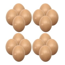 HEMOTON 20Pcs Khaki Oval Fake Eggs for Diy Activities and Home Decoration