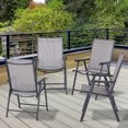 thumbnail image 2 of Outsunny 4-Piece Folding Dining Chair Set for Relaxing on Patio, Balcony, or Garden, Comfortable Outdoor Furniture with Armrests, Grey, 2 of 9