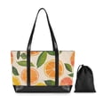 thumbnail image 7 of FORMRS Canvas Laptop Tote Bag for Women with 15.6" Computer Compartments Shoulder Handbag, Beige Citrus Leaves, 7 of 7