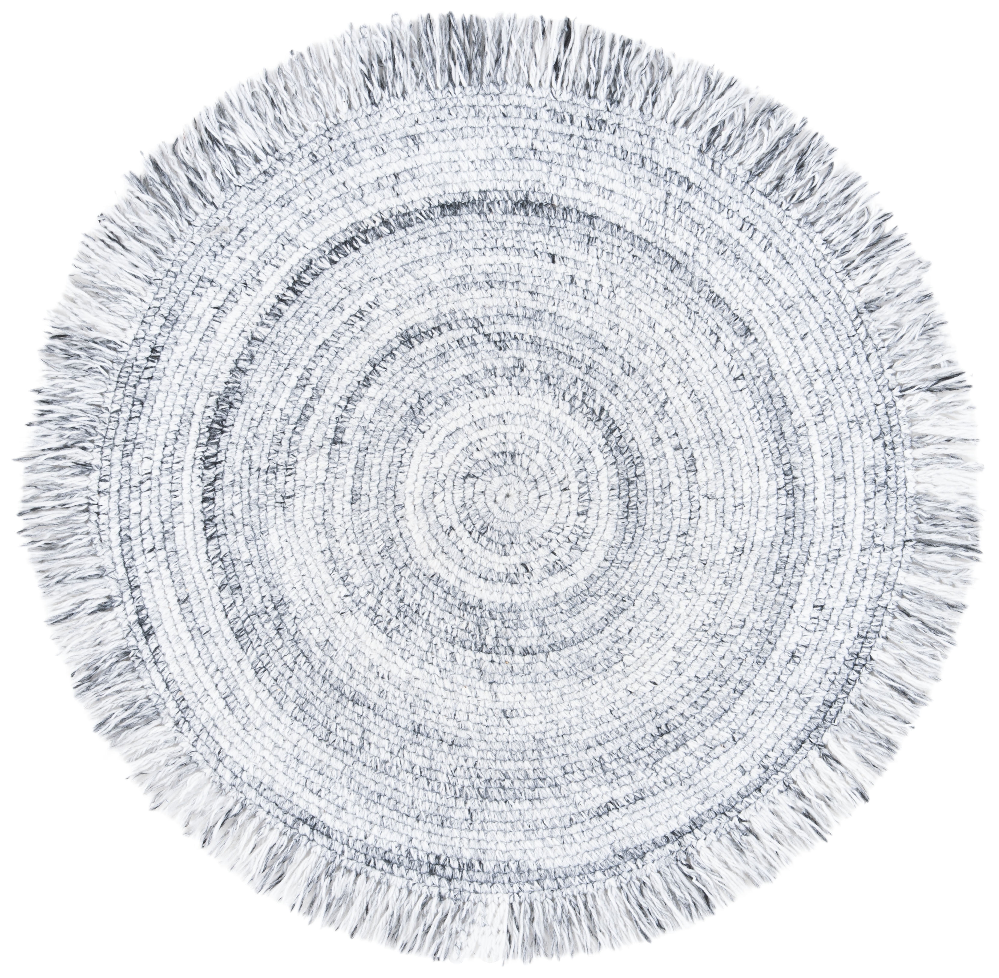SAFAVIEH Braided Isador Solid Polyester Reversible Area Rug, Light Gray, 4' x 4' Round
