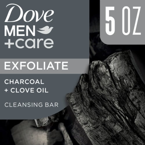 2X - Dove Men Care Cleansing Bar Soap Charcoal   Clove Oil Plant Based Cleanser