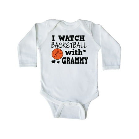

Inktastic I Watch Basketball with Grammy Gift Baby Boy Long Sleeve Bodysuit