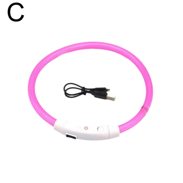 LED Dog Collar with USB Charging -Adjustable Rubber and Plastic Design, Ideal for Outdoor Activities, Available in Two Sizes