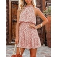 thumbnail image 2 of Summer Dress for Women Chiffon Blouses Skirt Spaghetti Sleeveless Tops Halter Ruffle Romper Sun Flowy Summer Outfits, 2 of 6