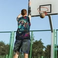 thumbnail image 5 of Naloa Colorful Flower Tiger Basketball Jersey Reversible Men's Mesh Athletic Sports Shirts Training Practice S-4XL4X-Large, 5 of 6