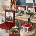 thumbnail image 2 of 4PCS Christmas Dining Chair Covers,Red Buffalo Plaid Trees Stretch Removable Washable Slipcover Chair Protector for Dining Room Home Decor, 2 of 6