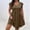 *Coffee, variant on ClodeEU Women's V Neck Crisscross Trim Ruffle Sleeve Empire Waist A-Line Mini Dress,Casual Summer Swing Dress Black,Women's Plus XXL