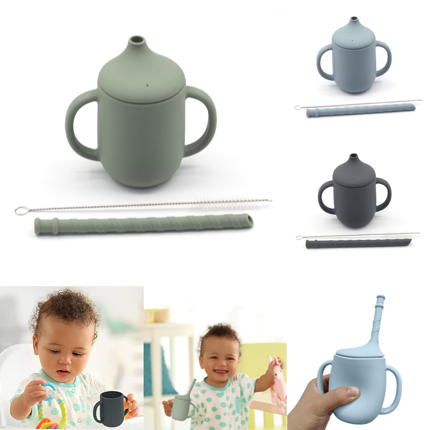 Silicone Baby Water Cups With Straw Spill Proof Sippy Cups Non Toxic Food  Grade Drink Training Cup For Baby Toddlers AHD6291 From Love_for_home,  $5.25