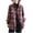 Red, variant on Autumn and Winter Plaid Jackets for Womens 2024 Plus Size Plaid Brushed Double Pocket Single Breasted Shirt Long Sleeve Hoodless Casual Outwear & Jackets