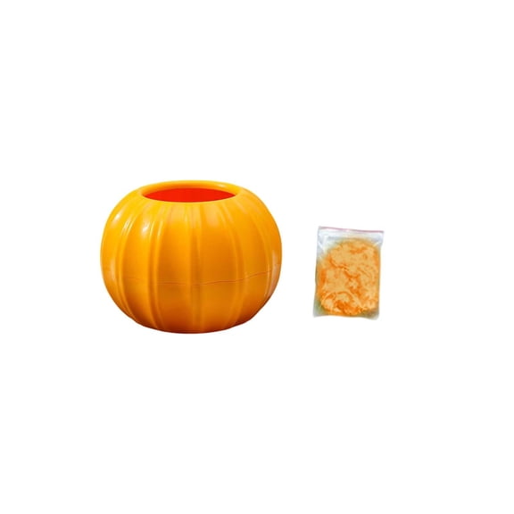 Pumpkin Vase with Petals, Plastic Flower Vase for Fall Decor, Pumpkin Shaped Centerpiece for Table, Thanksgiving Decoration for Home, Artificial Flower Container for Halloween
