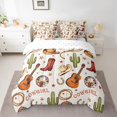thumbnail image 2 of Homewish Cartoon Western Cactus Twin Bedding Sets 7-Piece for Teen, Folk Country Music Bedding Comforter Set, Cowgirl Boot Reversible Sheet Sets, Ultra Soft Bedroom Decor, 2 of 7