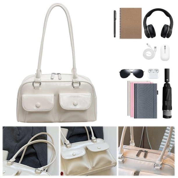 Bolso Satchel Hobo Mujer Multi Bolsillo Pu Cuero Sólido