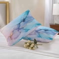 thumbnail image 3 of Pink Blue Marble Outdoor Pillow Covers Pack of 2 Fluid Art Abstract Gold Foil Modern Waterproof Throw Pillow Covers Decorative Cushion Cases for Patio Garden Tent Balcony Couch 20x12 inch, 3 of 8