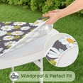 thumbnail image 5 of Elastic Edge Round Tablecloth with Water-Resistant Polyester, Daisy Floral Design for Spring Home Decor, Fits 44-52 Inch Table for Indoor or Outdoor Use, 5 of 7