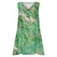 thumbnail image 5 of Viikei Summer Dresses for Women 2025,Women Casual Loose Summer Print Pleated Sleeveeless V-Neck Dress with Pocket Green XL, 5 of 7