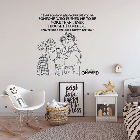 I Had Someone Ian Barley Quote Onward Movie Disney Cartoon Wall Sticker Art Decal for Girls Boys Room Bedroom Nursery Kindergarten Fun Home Decor Stickers Wall Art Vinyl Decoration Size (20x20 inch)