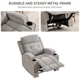 thumbnail image 6 of Bonzy Home Recliner Chair with Massage — Modern Single-Seat Recliner with Padded Armrests & Backrest for Living Room & Bedroom, Light Gray, 6 of 12