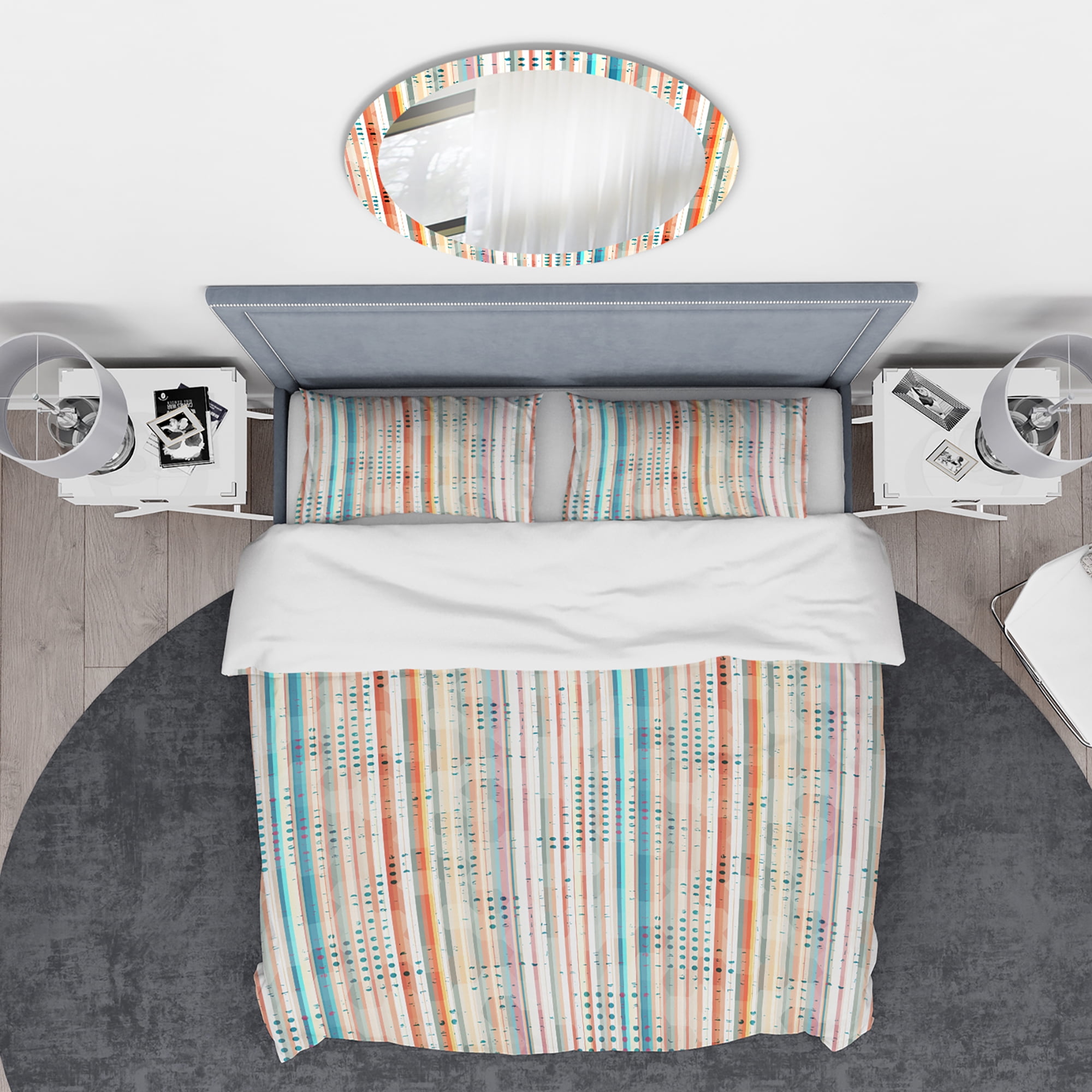 Designart 'Grunge Line' Mid-Century Modern Duvet Cover Set