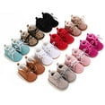 thumbnail image 6 of Infant Baby Girls Boys Booties Winter Newborn Warm Fur Lining Non-slip Soft Rubber Sole Newborn First Toddler Boots., 6 of 7
