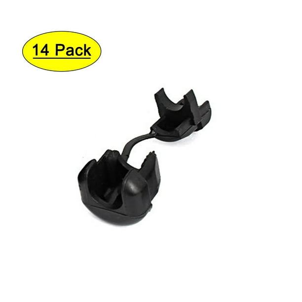 6N4 Electric Cable Wire Protection Strain Relief Bushing Grommet Black 14Pcs