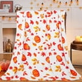 thumbnail image 6 of Fall Throw Blanket for Couch 50"x60", Cozy Flannel Fleece Orange Pumpkin Leaf Autumn Blanket Decor Fall Blankets and Throws, 6 of 6