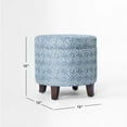 thumbnail image 5 of HomePop Round Storage Ottoman, Indigo Print, 5 of 11
