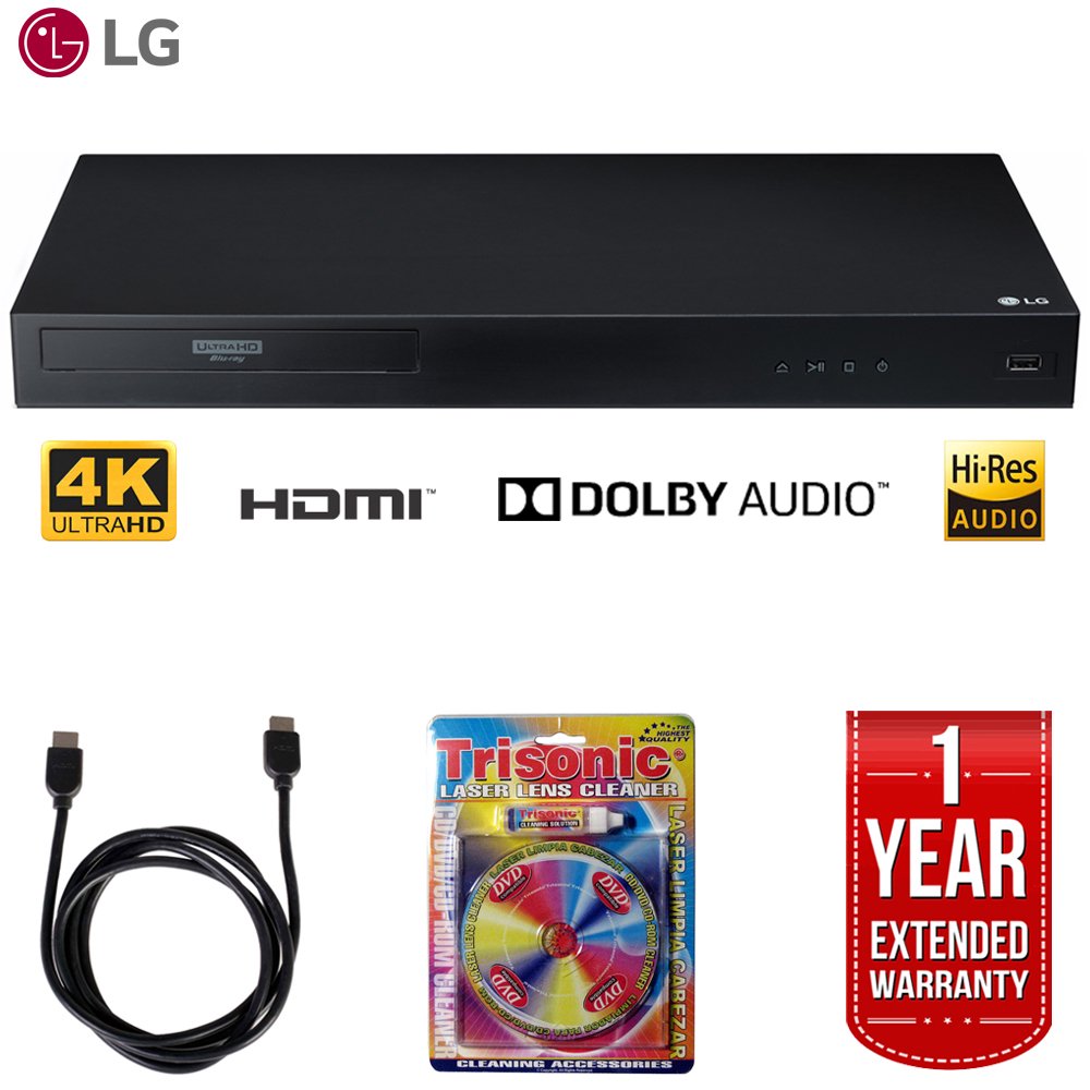 LG UBK80 4k UltraHD BluRay Player w/ HDR Compatibility + 6ft High