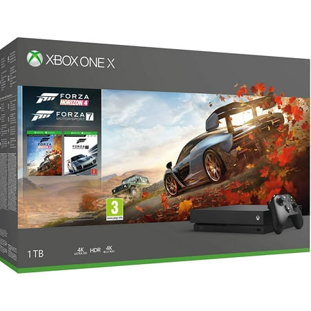 Xbox One X 4K HDR Enhanced Forza Horizon 4 Bonus Bundle: Forza Horizon 4, Forza Motorsport 7, Xbox One X 1TB Console -