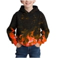 thumbnail image 2 of BRGZLK Boys Hooded Printed Autumn and Winter Round Neck Patchwork Long Sleeved Sweatshirt Daily Casual Outerwear Hooded Sweatshirt Top With Shoulder InsertsBrown 11-12 Years, 2 of 6
