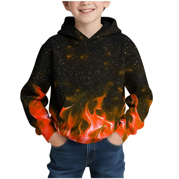 Boys' Color Block Hooded Sweatshirt Long-Sleeve Casual Hoodie Fashion Pullover Top for Daily School & Outdoor Activities(4-14Y)