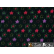 Fleece Printed Fabric STARS ON BLACK ALLOVER / 58" Wide / Sold by the yard S-642