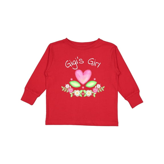 Inktastic Gigi's Girl- Heart Flowers Girls Long Sleeve Toddler T-Shirt