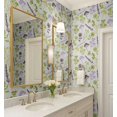 thumbnail image 4 of S4Sassy Peel And Stick Wall Covering, Botanical Floral Print Removable Wallwrap- White Instant Wall Makeover Mural For Bathroom, Laundry Room, Closet Interior- Self-Adhesive Wallpaper Vinyl -25"X360", 4 of 9