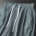 thumbnail image 4 of Hrsba Mens Gym Shorts Solid Color Elastic Drawstring Waist Textured Details Knee Length Summer Sports Shorts, 4 of 5