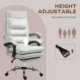 thumbnail image 4 of Vinsetto Vibration Massage Office Chair with Heat, Recining Back, Footrest, Microfibre Comfy Computer Chair, Light Gray, 4 of 9