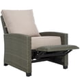 thumbnail image 4 of Safavieh Landon Outdoor Coastal Aluminum Recliner Chair, Gray Brown/Light Gray, 4 of 12