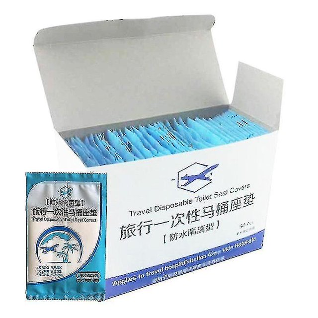 50pcs Disposable Toilet Pad Toilet Seat Cover Plastic Business Travel Waterproof Toilet Pad Health Safety Protective Film