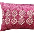 thumbnail image 5 of Pink Textured Diamond Velvety Lumbar Pillow, 5 of 10