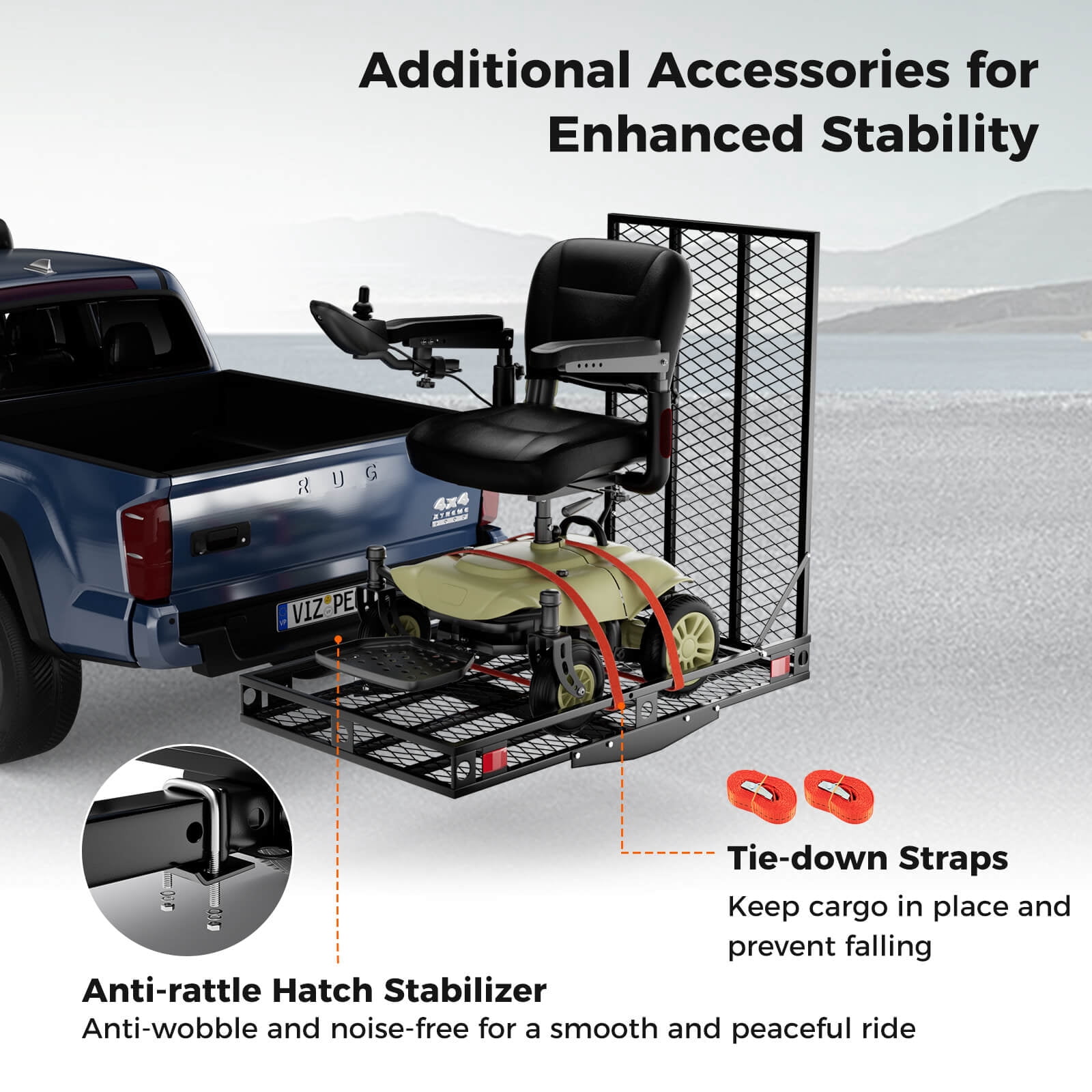 Costway 500lbs Strong Wheelchair Hitch Carrier Mobility Electric Scooter Loading Ramp
