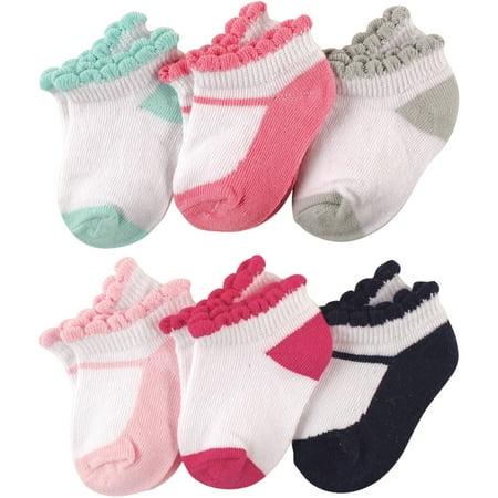 

Luvable Friends Newborn Baby Girls No-Show Socks 6 Pack