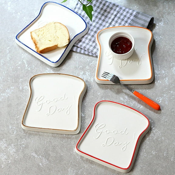 FRCOLOR  Ceramic Bread Tray Shaped Dinner Plate Porcelain Salad