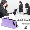 thumbnail image 4 of Jiahe Cover for Google Pixel 7A, Multifunctional Wallet Case with Card Holder and Shoulder Strap,PU Leather Magnetic Closure Zipper Pocket Kickstand Wristband Flip Leather Cover, purple, 4 of 7