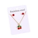 thumbnail image 2 of Delicado conjunto de collar y aretes de clavícula de acero inoxidable 304, luces dulces, regalo de lujo, joyería de acero inoxidable, 2 of 7